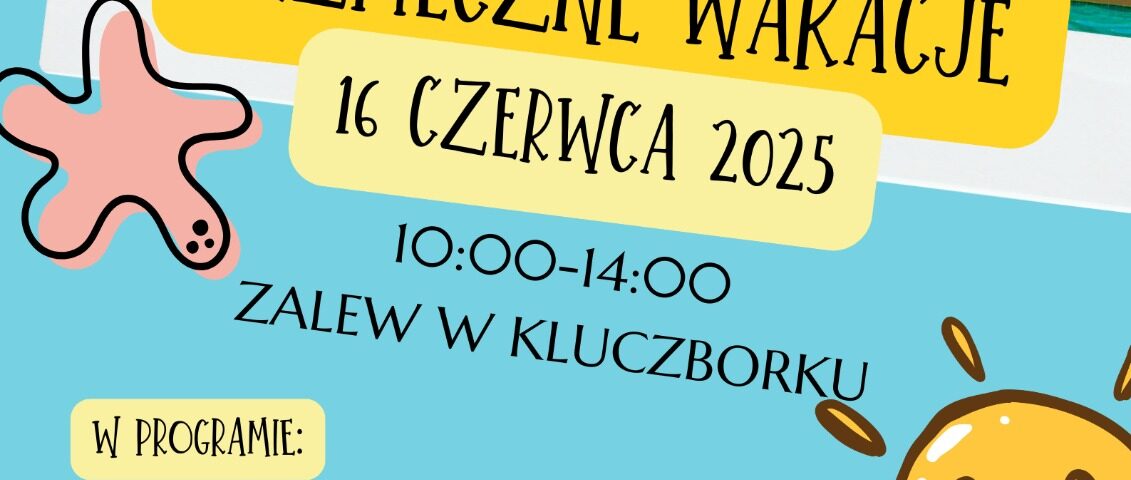 Plakat Bezpieczne Wakacje 2025
